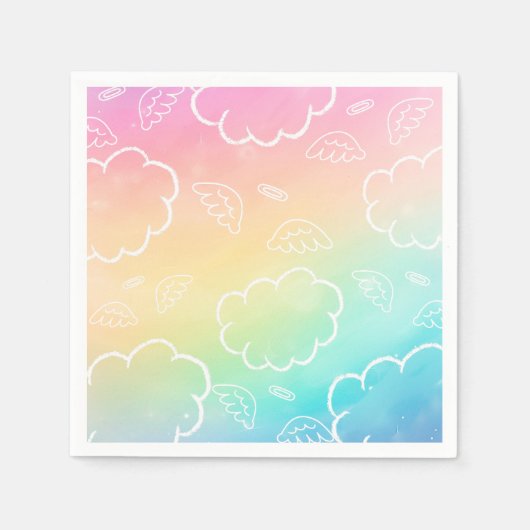 Serviette En Papier  Heavenly Angel Halo Cloud  Rainbow  Napkins (Devant)
