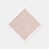Serviette En Papier Heavenly Personalized Angel Halo Cloud  Pink   (Coin)