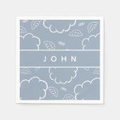 Serviette En Papier HeavenlyPersonalized Name Angel Halo Cloud Blue (Devant)