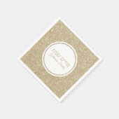Serviette En Papier Hébreu Purim Sameach Elegant Gold Parties scintill (Coin)