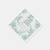 Serviette En Papier Hébreu Rosh Hashana Salutations Aquarelle Fleurs (Coin)