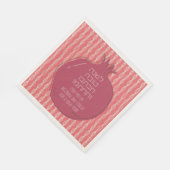 Serviette En Papier Hébreu Rosh Hashana Salutations avec une grenade (Coin)