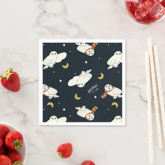 Serviette En Papier Hedwig Motif Clair de Lune (En situation)