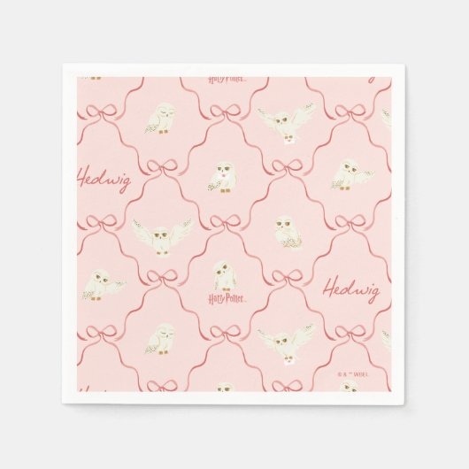 Serviette En Papier Hedwig Pink Ribbon Pattern (Devant)
