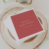 Serviette En Papier HEIDI Red Summer Boho Rustic Simple Baby shower