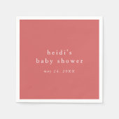 Serviette En Papier HEIDI Red Summer Boho Rustic Simple Baby shower (Devant)