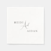 Serviette En Papier Heidi Script Contemporain Moderne Mariage élégant (Devant)