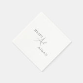 Serviette En Papier Heidi Script Contemporain Moderne Mariage élégant (Coin)