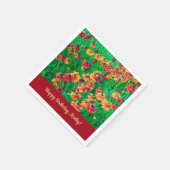 Serviette En Papier Hélénium rouge et jaune incroyablement gai (Coin)