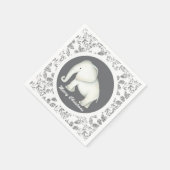 Serviette En Papier Héléphant blanc brillant d'argent Noël (Coin)