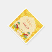 Serviette En Papier Héléphants mariages indiens haldes jaunes (Coin)