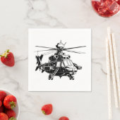 Serviette En Papier Hélicoptère Apache 64 (En situation)
