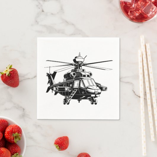 Serviette En Papier Hélicoptère Apache 64 (En situation)