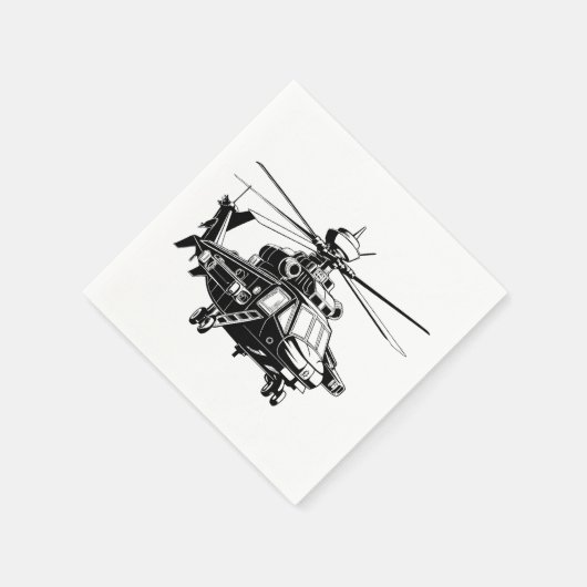 Serviette En Papier Hélicoptère Apache 64 (Coin)