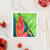 Serviette En Papier Hélicoptère aquarelle fleur tropicale (En situation)