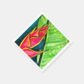 Serviette En Papier Hélicoptère aquarelle fleur tropicale (Coin)