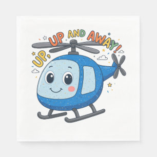 Serviette En Papier Hélicoptère Enfants Mignon Haut Haut Et Loin