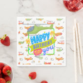 Serviette En Papier Hélicoptère Joyeux anniversaire (En situation)