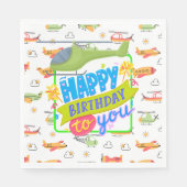 Serviette En Papier Hélicoptère Joyeux anniversaire (Devant)