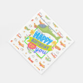 Serviette En Papier Hélicoptère Joyeux anniversaire (Coin)
