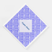 Serviette En Papier Hellas Drapeau grec Carrelage bleu Personnalisatio (Coin)