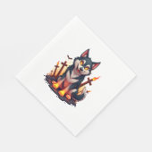 Serviette En Papier Hellhound Husky Chien (Coin)