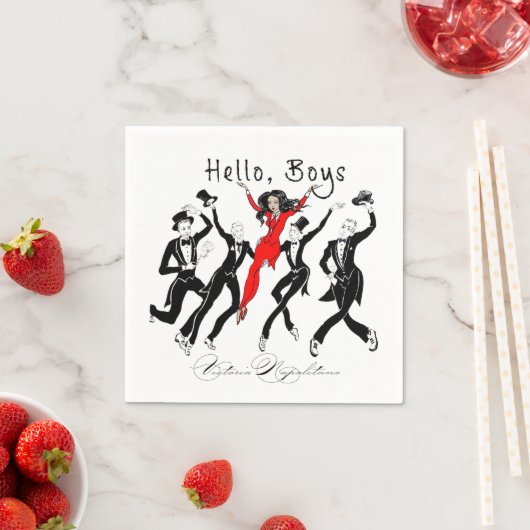 Serviette En Papier Helllo, Garçons (En situation)