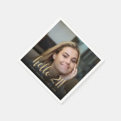 Serviette En Papier Hello 21 Milestone Anniversaire Photo (Coin)