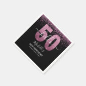 Serviette En Papier Hello 50! - Modern 50th Birthday with Pink glitter (Coin)