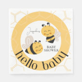 Serviette En Papier Hello Baby Bee : serviettes de Baby shower adorabl (Devant)