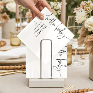 Serviette En Papier Hello Baby Elegant Baby shower de calligraphie