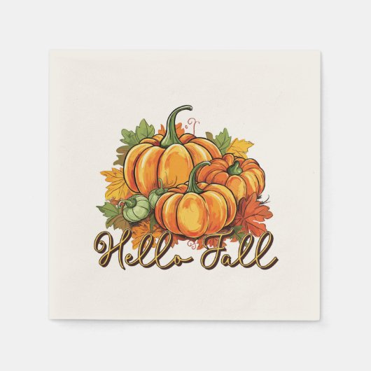 Serviette En Papier Hello Fall - Cosy Citrouille Patch (Devant)