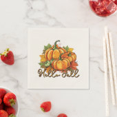 Serviette En Papier Hello Fall - Cosy Citrouille Patch (En situation)