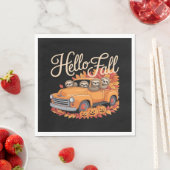 Serviette En Papier Hello Fall Funny Sloth Halloween pumkin Classic T- (En situation)
