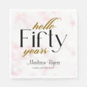 Serviette En Papier Hello Fifty Chic Marble 50e fête d'anniversaire (Devant)