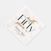 Serviette En Papier Hello Fifty Chic Marble 50e fête d'anniversaire (Coin)