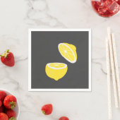 Serviette En Papier Hello Lemon jaune moderne fruit (En situation)