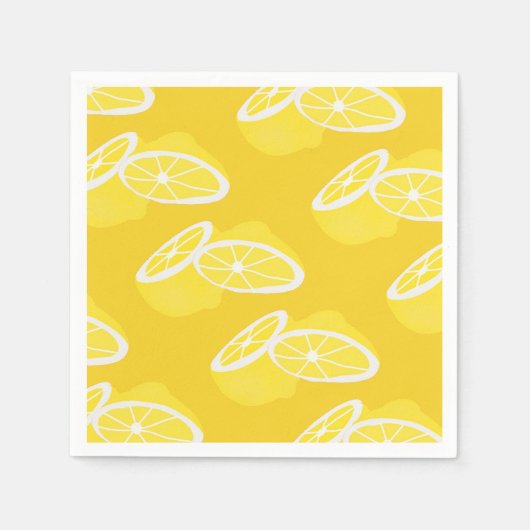 Serviette En Papier Hello Lemon jaune moderne fruit (Devant)