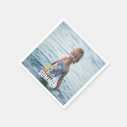 Serviette En Papier Hello Summer Photo Paper Napkin (Coin)
