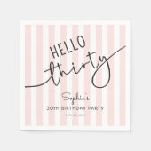 Serviette En Papier Hello Thirty Modern Script Simple 30th Birthday (Devant)