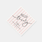 Serviette En Papier Hello Thirty Modern Script Simple 30th Birthday (Coin)