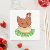 Serviette En Papier Hen Sur Un Oeuf D'Or (En situation)