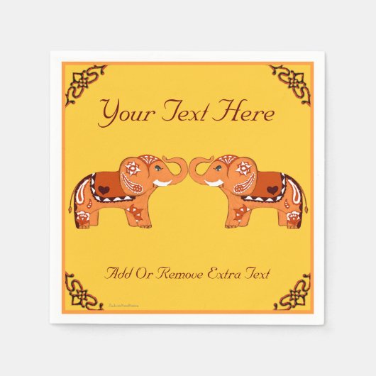 Serviette En Papier Henna Elephant (Devant)
