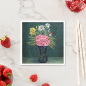 Serviette En Papier Henri Rousseau - Dahlia and Daisies in a Vase (En situation)