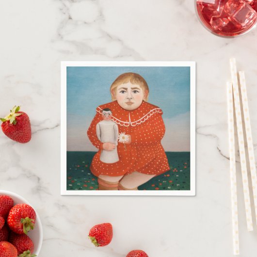 Serviette En Papier Henri Rousseau - Enfant avec poupée (En situation)