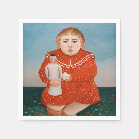 Serviette En Papier Henri Rousseau - Enfant avec poupée (Devant)