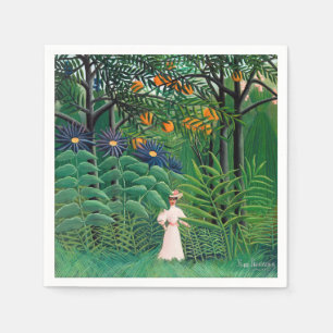 Serviette En Papier Henri Rousseau - Femme marchant dans une forêt exo
