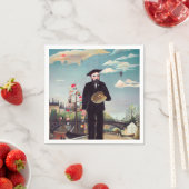 Serviette En Papier Henri Rousseau - Mon portrait-Paysage (En situation)