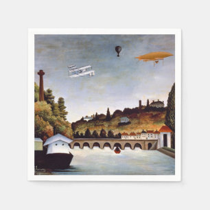 Serviette En Papier Henri Rousseau - Pont de Sèvres et collines de Cla