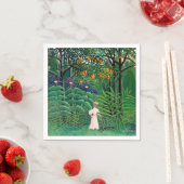 Serviette En Papier Henri Rousseau - Une femme marche dans une forêt e (En situation)